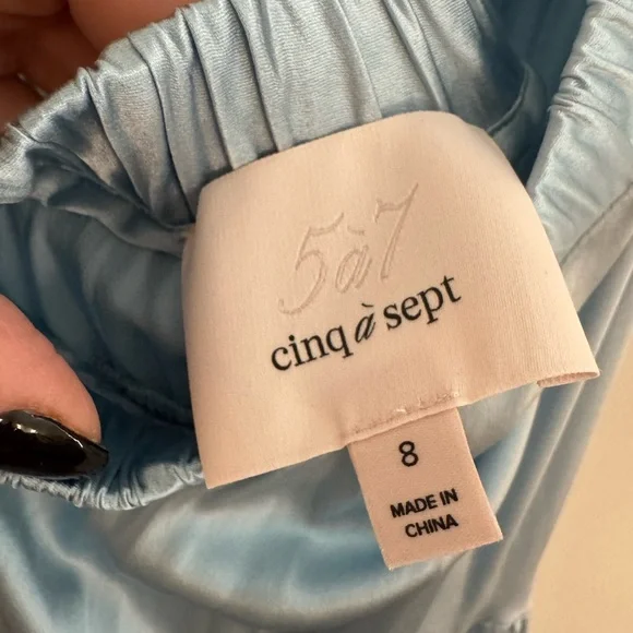 Cinq a sept silk baby blue tiered dress - Picture 8 of 9